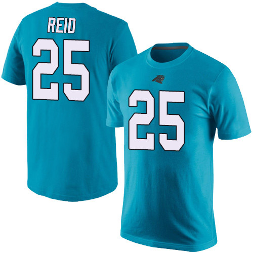 Carolina Panthers Men Blue Eric Reid Rush Pride Name and Number NFL Football #25 T Shirt